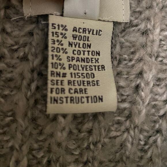 Escio Anthropologie Long Cardigan Sweater Medium Wool Blend Ruffle Fringe Boho - Picture 6 of 10